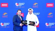 Manager of Engineering Services at QFZ Ali Khalid Al Hajri receiving the award at MEED Project Awards 2024.