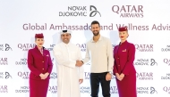 Qatar Airways Group Chief Executive Officer, Engr. Badr Mohammed Al Meer and Qatar Airways Global Brand Ambassador and Wellness Advisor Novak Djokovic on the occasion.