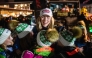 USA's Mikaela Shiffrin greets members of a junior ski team during the Stifel Killington Cup, part of the Audi FIS Ski Women's World Cup, at the Killington Resort in Killington, Vermont, on November 29, 2024. (Photo by Joseph Prezioso / AFP)
