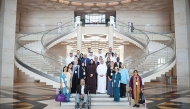 Minister of Education and Higher Education and Vice-Chairperson of the Board of Trustees of Qatar Museums H E Lolwah bint Rashid Al Khater with officials and conference participants.