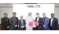 Jumbo Electronics and ZTE announcing the launch of Mobile Brand solutions in Qatar.