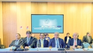 Ambassador of Qatar to France, H E Sheikh Ali bin Jassim Al Thani (second right) and QC Chairman, Sheikh Khalifa bin Jassim Al Thani (centre), during the Arab-French Chamber of Commerce.