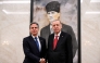 US Secretary of State Antony Blinken (left) and Turkiye's President Recep Tayyip Erodgan before a picture of the founder and first president of the Turkish Republic Mustafa Kemal Ataturk, during their meeting at Ankara Esenboga Airport on December 12, 2024. (Photo by Andrew Caballero-Reynolds / POOL / AFP)