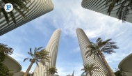 Wide shot of Lusail Plaza Towers in Lusail Boulevard on December 18, 2024. Photo by Alexandra Evangelista/ The Peninsula