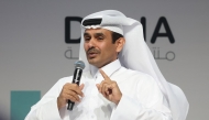 File photo of Minister of State for Energy Affairs and the President and Chief Executive Officer of QatarEnergy, HE Saad bin Sherida Al Kaabi, speaks during the Doha Forum on December 7, 2024. (Photo by Karim Jaafar / AFP)
