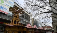 The site of a car-ramming attack on a Christmas market is pictured in Magdeburg, eastern Germany, on December 22, 2024. Photo by John MACDOUGALL / AFP