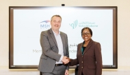 Laurent Bonhote, CEO of MSH MENA and Dr. Iyabo Tinubu-Karch, Chief Executive Officer at Sidra Medicine during agreement signing.