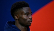 Arsenal's English midfielder #07 Bukayo Saka arrives for the English Premier League football match between Crystal Palace and Arsenal at Selhurst Park in south London on December 21, 2024. (Photo by Glyn KIRK / AFP)