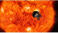 (FILES) This handout illustration obtained July 6, 2018 courtesy of NASA/Johns Hopkins APL shows an artistt's conception of NASA's Parker Solar Probe, the spacecraft that will fly through the Sun's corona to trace how energy and heat move through the star's atmosphere. (Photo by HANDOUT / NASA/Johns Hopkins APL / AFP)