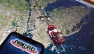 (Files) This illustration photo shows the NORAD logo on a cell phone screen while the tracker follows Santa flying over New York City on a computer monitor in Los Angeles on December 24, 2023. (Photo by Chris Delmas / AFP)