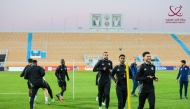 Qatar players during a training session.