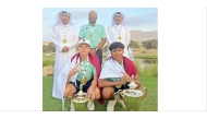 Qatar junior golfers pose for a photo with Qatar Golf Association officials after winning two gold medals at the Gulf Cooperation Council Junior and Women’s Golf Championship in Muscat.
