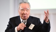 Osamu Suzuki, chairman of Japan's auto maker Suzuki, speaks at a press conference in Tokyo on March 9, 2016. Osamu Suzuki died at the age of 94 on December 25, 2024. (Photo by TORU YAMANAKA / AFP)