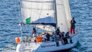 This handout photo taken on December 29, 2017 and received from Rolex on December 27, 2024 shows the yacht Flying Fish Arctos competing in the annual Sydney to Hobart yacht race. Photo by Carlo BORLENGHI / ROLEX / AFP