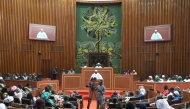 Senegalese Prime Minister Ousmane Sonko addresses lawmakers during his policy speech in the National Assembly in Dakar on December 27, 2024. (Photo by Seyllou / AFP)