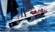 This handout image taken on December 26, 2024 and received from Rolex Sydney Hobart Yacht Race on December 29, shows the yacht Celestial competing at the start of the annual 2024 Sydney to Hobart yacht race. (Photo by Carlo Borlenghi / ROLEX / AFP)