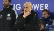 Manchester City's Spanish manager Pep Guardiola looks on during the English Premier League football match between Leicester City and Manchester City at King Power Stadium in Leicester, central England on December 29, 2024. (Photo by Darren Staples / AFP)