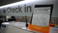 Photo used for representational purposes. A check-in desk of Jeju Air is seen at Muan International Airport in Muan, some 288 kilometres southwest of Seoul on December 30, 2024. Photo by JUNG YEON-JE / AFP.