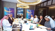 Minister of Sports and Youth and AGCFF President H E Sheikh Hamad bin Khalifa bin Ahmed Al Thani chairs a meeting on the sidelines of the 26th Arabian Gulf Cup.