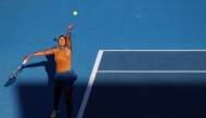 Japan's Naomi Osaka serves against USA's Alycia Parks during their women's singles semi-final match at the WTA Auckland Classic tennis tournament in Auckland on January 4, 2025. (Photo by Michael Bradley / AFP)