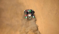 Saudi Arabia's Yazeed Al Rajhi drives during the Dakar Rally 2025.