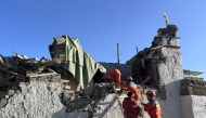 Rescuers work in an earthquake-affected area in Changsuo Township of Dingri in Xigaze, southwest China's Xizang Autonomous Region, Jan. 7, 2025. Xinhua