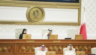 Speaker of Shura Council H E Hassan bin Abdullah Al Ghanim chairing the Council's session yesterday.