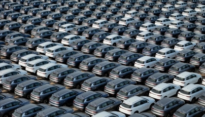 (Files) This photo taken on April 18, 2024 shows BYD electric cars for export waiting to be loaded onto a ship at a port in Yantai, in eastern China's Shandong province. (Photo by AFP) 