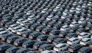 (Files) This photo taken on April 18, 2024 shows BYD electric cars for export waiting to be loaded onto a ship at a port in Yantai, in eastern China's Shandong province. (Photo by AFP) 