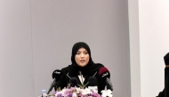 CEO of the Education Excellence Award Maryam Abdullah Al Mohannadi addressing a press conference at the headquarters of MoEHE yesterday.