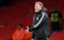 Newcastle United's English head coach Eddie Howe reacts during the English League Cup semi-final first leg football match between Arsenal and Newcastle United at the Emirates Stadium, in London on January 7, 2025. (Photo by Glyn KIRK / AFP) 