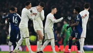 Arsenal's German midfielder #29 Kai Havertz (C) reacts after Arsenal lost during a peanlty shoot out, the English FA Cup third round football match between Arsenal and Manchester United at the Emirates Stadium in London on January 12, 2025. (Photo by Glyn KIRK / AFP)