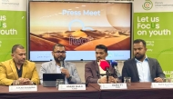 Executives of focusQATAR address a press conference recently.