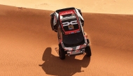 Qatari driver Nasser Al Attiyah and French navigator Edouard Boulanger in action yesterday.