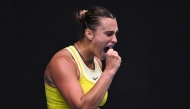 Belarus' Aryna Sabalenka reacts after a point against Spain's Jessica Bouzas Maneiro during their women's singles match on day four of the Australian Open tennis tournament in Melbourne on January 15, 2025. (Photo by William West / AFP) 