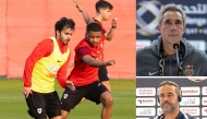 Clockwise from left: Al Rayyan players in action during a training session; Shabab Al Ahli coach Paulo Sousa and Al Rayyan coach Artur Jorge