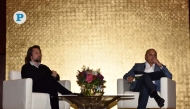 The Pulitzer Prize-winning author Nathan Thrall in conversation with Dean of Georgetown University in Qatar Safwan Masri. Pic: Salim Matramkot/The Peninsula