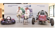 QMMF Executive Director Amro Al Hamad speaks alongside Program Consultant Nicolas Bernardi, a former French Rally champion and WRC driver, at the Lusail International Circuit.