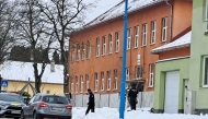 Police are seen outside a grammar school in the town of Spisska Stara Ves, eastern Slovakia, on January 16, 2025, where a student killed at least two people and seriously wounded another in a knife attack Thursday. (Photo by AFP stringer / AFP)