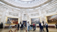 Preparations for President-elect Donald Trump's 2nd term inauguration in the US Capitol rotunda on January 17, 2025 in Washington, DC. (Photo by Anna Moneymaker / Getty Images via AFP)