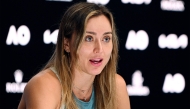 This handout picture released by the Tennis Australia on January 19, 2025 shows Spain's Paula Badosa speaks at a press conference in Melbourne. (Photo by Vince Caligiuri / Tennis Australia / AFP) 