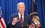 US President Joe Biden speaks about the Israel-Hamas ceasefire and hostage deal in North Charleston, South Carolina, on January 19, 2025. (Photo by Roberto Sschmidt / AFP)