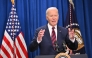 US President Joe Biden speaks about the Israel-Hamas ceasefire and hostage deal in North Charleston, South Carolina, on January 19, 2025. (Photo by Roberto Schmidt / AFP)