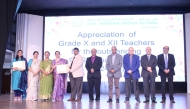 DPS Modern Indian School officials among others while receiving the certification.