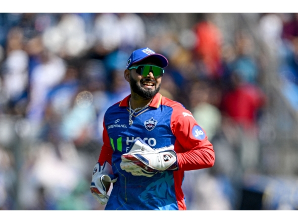 (Files) Delhi Capitals' captain Rishabh Pant reacts during the Indian Premier League (IPL) Twenty20 cricket match at the Wankhade Stadium in Mumbai on April 7, 2024. (Photo by Indranil Mukherjee / AFP) 