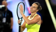 Belarus' Aryna Sabalenka celebrates a victory over Russia's Anastasia Pavlyuchenkova in Melbourne on January 21, 2025. (Photo by Martin Keep / AFP)