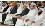 Minister of Justice and Minister of State for Cabinet Affairs H E Ibrahim bin Ali Al Mohannadi (fourth right), Chairman of the Board of Trustees of National Archives of Qatar H E Abdullah bin Khalifa Al Attiyah (third right), and others at the conference. Pic: Rajan Vadakkemuriyil / The Peninsula 