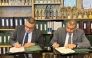 Es’hailSat, and SNRT officials signing the agreement.
