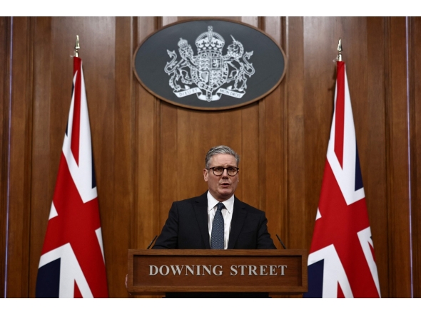 Britain's Prime Minister Keir Starmer speaks during a press conference at the Downing Street Briefing Room in central London on January 21, 2025, following the guilty plea of the Southport attacker Axel Rudakubana. Photo by HENRY NICHOLLS / POOL / AFP