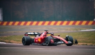 This handout picture released by Ferrari on January 22, 2024 shows F1 driver Lewis Hamilton testing the Ferrari F1SF 75 on the Fiorano circuit, at Maranello. (Photo by Handout / FERRARI / AFP)